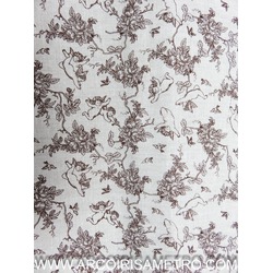 LINEN WITH BROWN TOILE PRINT