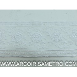 EMBROIDERED LACE EDGING - WHITE