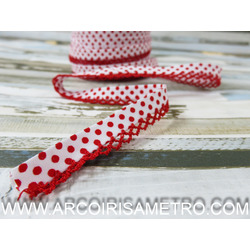 Bias tape with picot - red 446