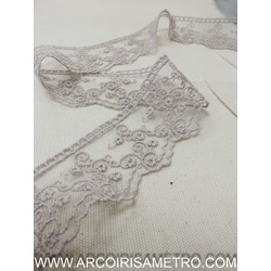 EMBROIDERED TULLE LACE - CAQUI