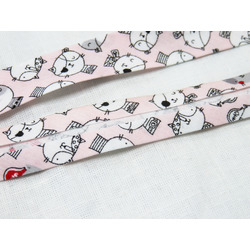 BIAS TAPE WITH PIRATE CATS ON PINK
