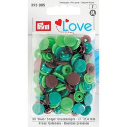 PRYM LOVE - KAM PLASTIC SNAPS - Green and brown