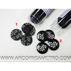 ACRYLIC BUTTONS - BLACK AND TRANSPARENT 