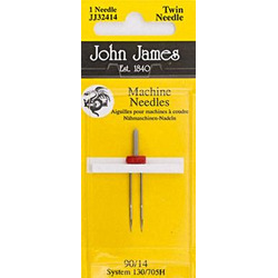 JOHN JAMES SEWING MACHINE NEEDLES - TWIN NEEDLE