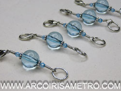 SPHERE JEWL-LIKE STITCH MARKERS - PINK AND BLUE (5 PACK)