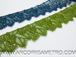LEAF LACE GUIPUR - BLUE AND GREEN 