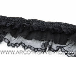 Lace with ruffles - black