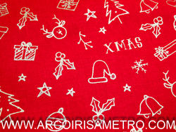 Christmas - Golden xmas motifes on red
