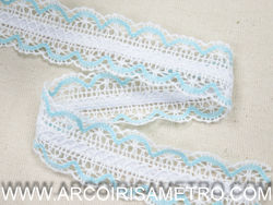 Double sided lace - Cyan