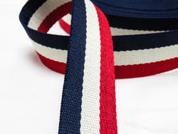 Cotton Strap - Blue, White and Red