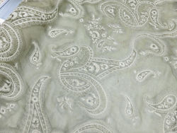Embroidered organza - leaf green