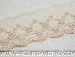 EMBROIDERED TULLE LACE - Beige