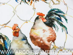 Stain-proof fabric - Roosters