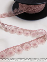 EMBROIDERED LACE EDGING - Pink
