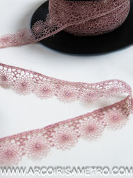 EMBROIDERED LACE EDGING - Pink