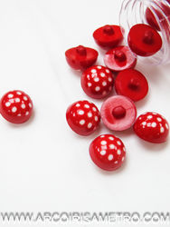 Red mushroom button