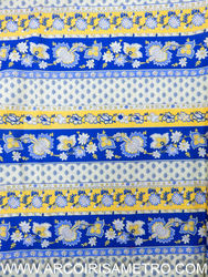 Alcobaça chita - Blue and yellow - stripes