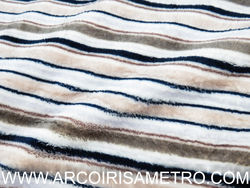 Reversible polar fabric - stripes/ bears