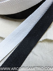 Twill Strap for bag handle - Black - 30 mm 