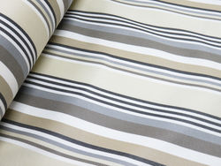 Striped canvas- exterior  - cream and brown