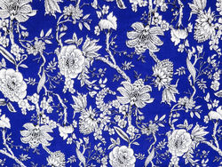 Flowers on blue - rayon