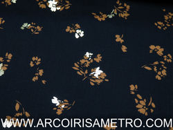 Viscose - Flowers with golden detail 