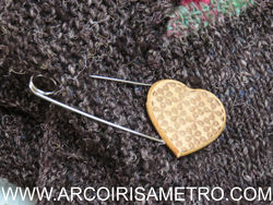 Knitting Pin - Wooden heart 