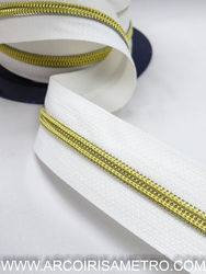 ZIPPER BY METER - Gold / White