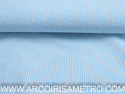 Ruffled fabric - Blue stripes