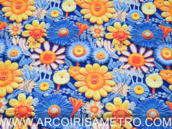 3D yellow and blue flowers