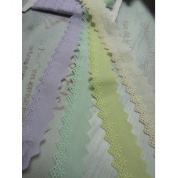 COTTON LACE - ZIG-ZAG - BABY COLORS