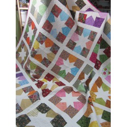 Quilt Estrelinhas em quadrados