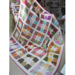 Quilt Estrelinhas em quadrados