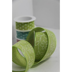 PAINTED FLOWER RIBBON - 40MM