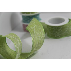 PAINTED FLOWER RIBBON - 40MM