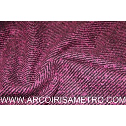 WOOL TWEED - SLANT PIN STRIPE - PINK N BLACK