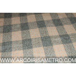 CHECK WOOL - SALMON AND TAN