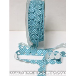 GUIPUR LACE EDGING -  LIGHT BLUE CIRCLES 