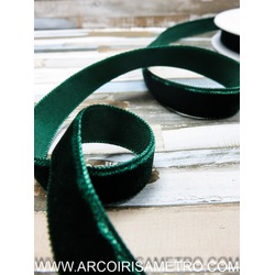 DARK GREEN Velvet Ribbon 16 mm wide