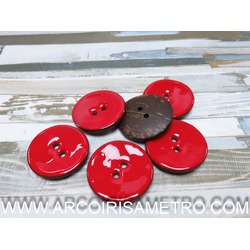 COCONUT BUTTONS - RED  40MM