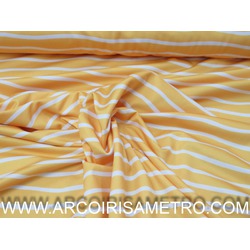 LYCRA ESTAMPADA - RISCAS ONDOLADAS AMARELO