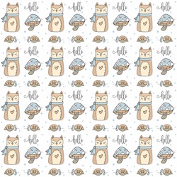 FABRICART -  GATINHOS E COGUMELOS 10005