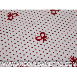 PIQUET - WHITE BACKGROUND WITH RED BOWS