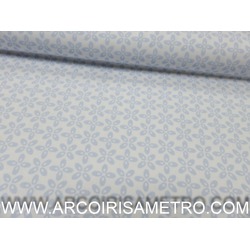 PIQUET - WHITE BACKGROUND WITH 4 BABY BLUE PETALS