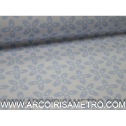 PIQUET - WHITE BACKGROUND WITH 4 BABY BLUE PETALS