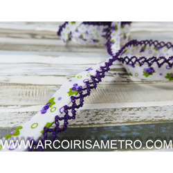 Bias tape with picot - grapes