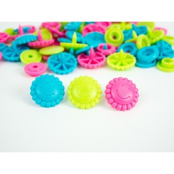 PRYM LOVE - KAM PLASTIC SNAPS - BLUE, PINK AND GREEN