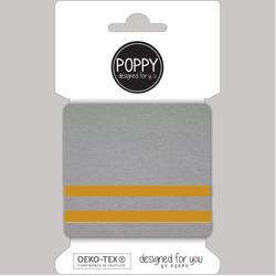 Cós /punhos de malha - Cinza e amarelo