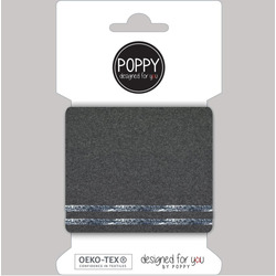 WAITBAND AND CUFFS - GREY WITH SILVER STRIPES