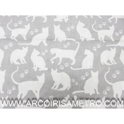 CATS - SILHOUETTES ON GREY